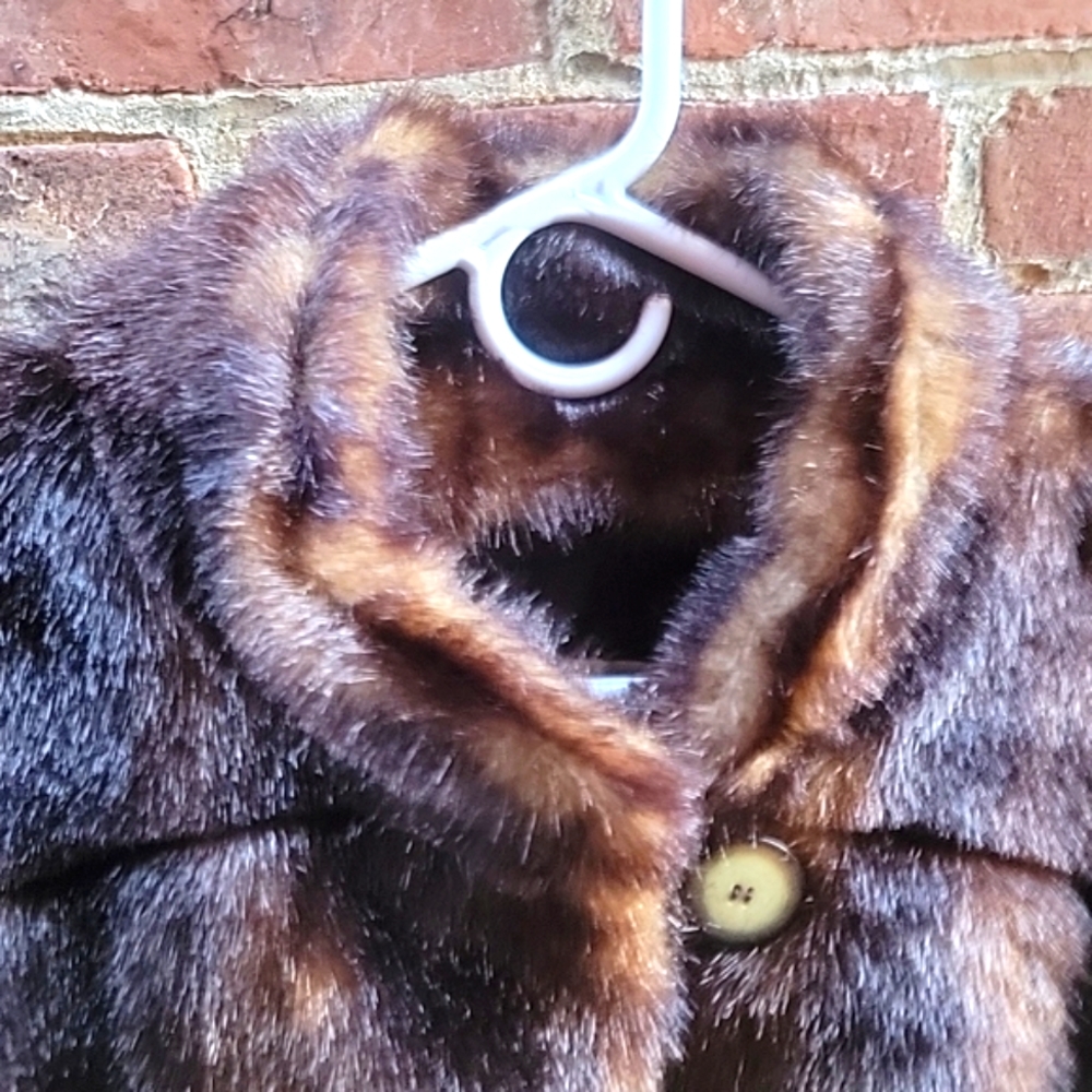 Scandinavian Faux-Fur Beautiful Women's Coat, Size Large.